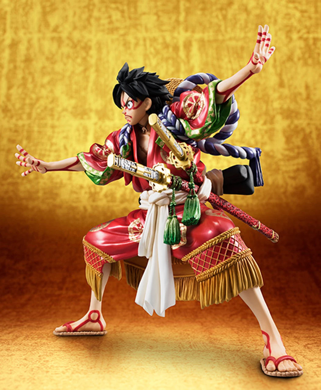 MegaHouse Portrait.Of.Pirates One Piece KABUKI EDITION Monkey D Luffy 1/8 PVC Figure - Image 5