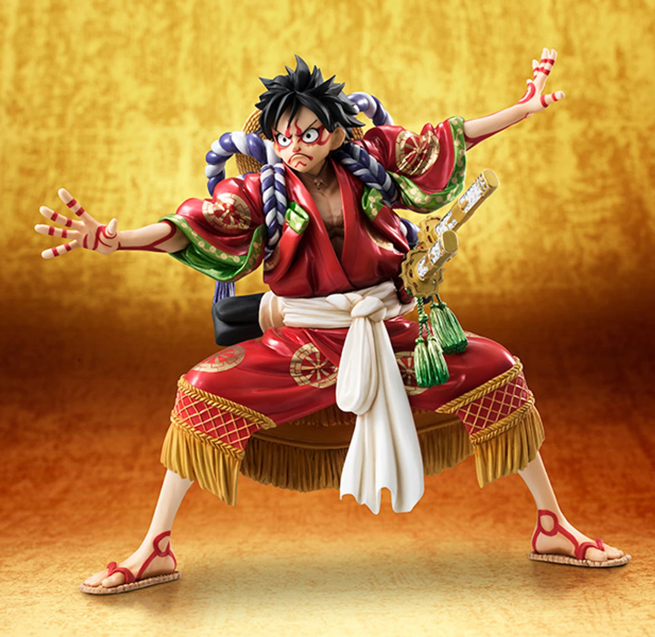 MegaHouse Portrait.Of.Pirates One Piece KABUKI EDITION Monkey D Luffy 1/8 PVC Figure - Image 7