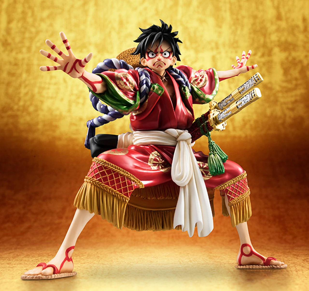 MegaHouse Portrait.Of.Pirates One Piece KABUKI EDITION Monkey D Luffy 1/8 PVC Figure - Image 6