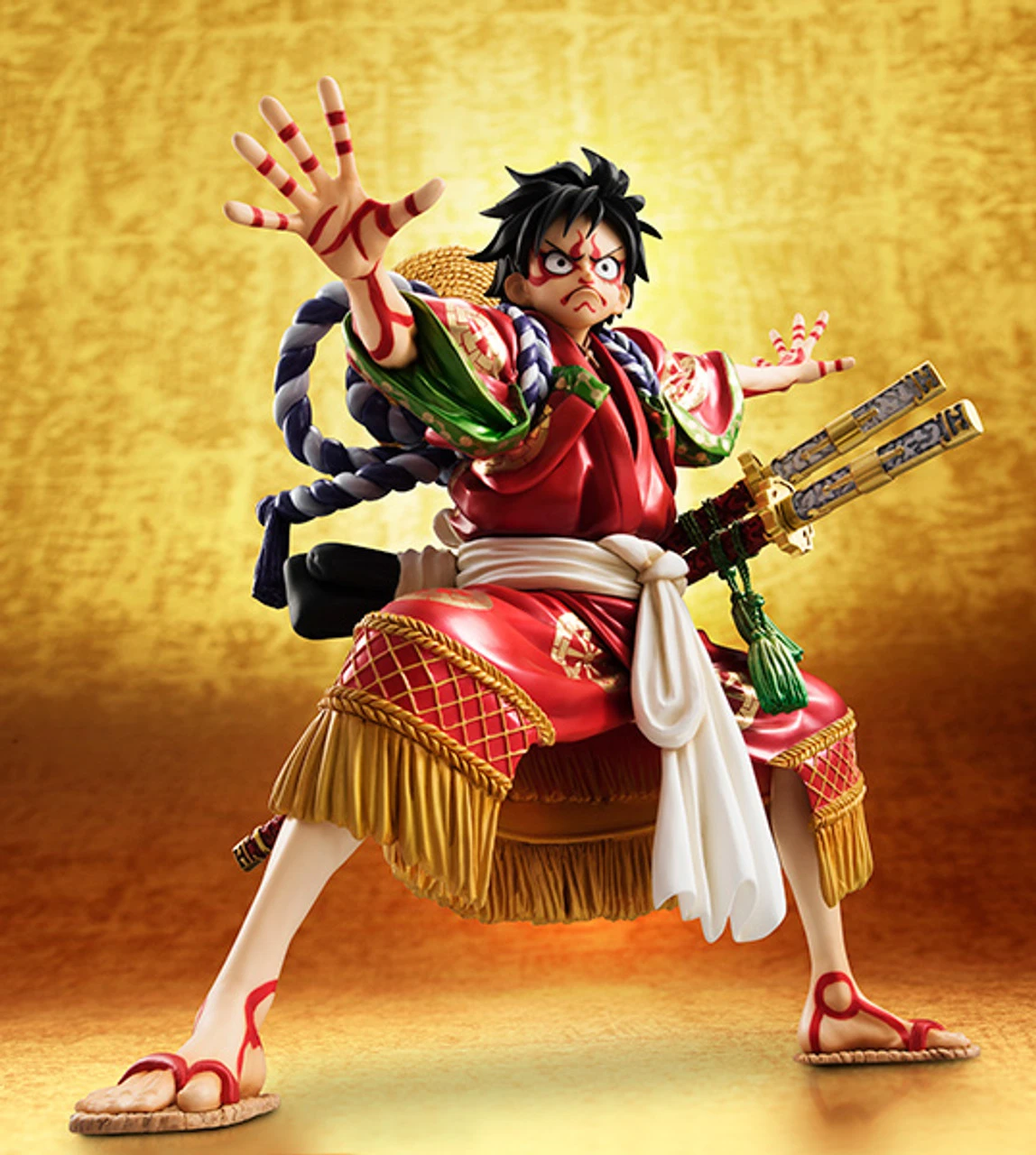 MegaHouse Portrait.Of.Pirates One Piece KABUKI EDITION Monkey D Luffy 1/8 PVC Figure - Image 8